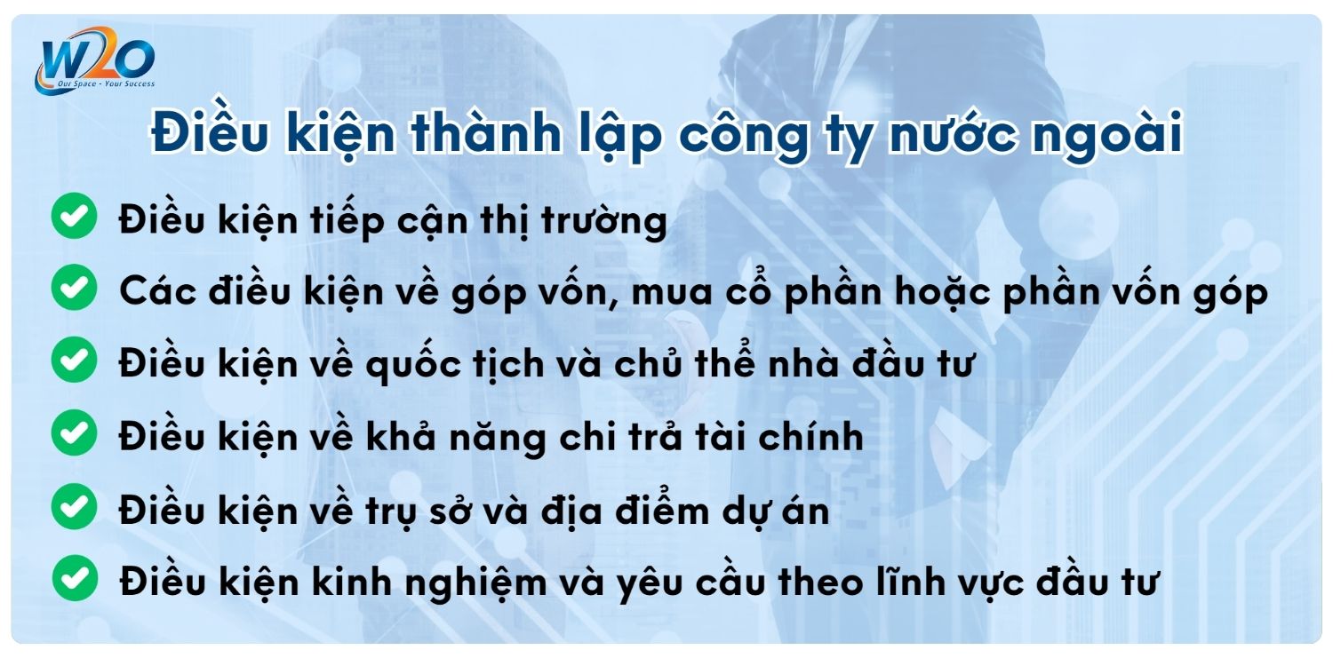 Thủ tục thành lập công ty nước ngoài chi tiết nhất 2025 4 Điều kiện thành lập